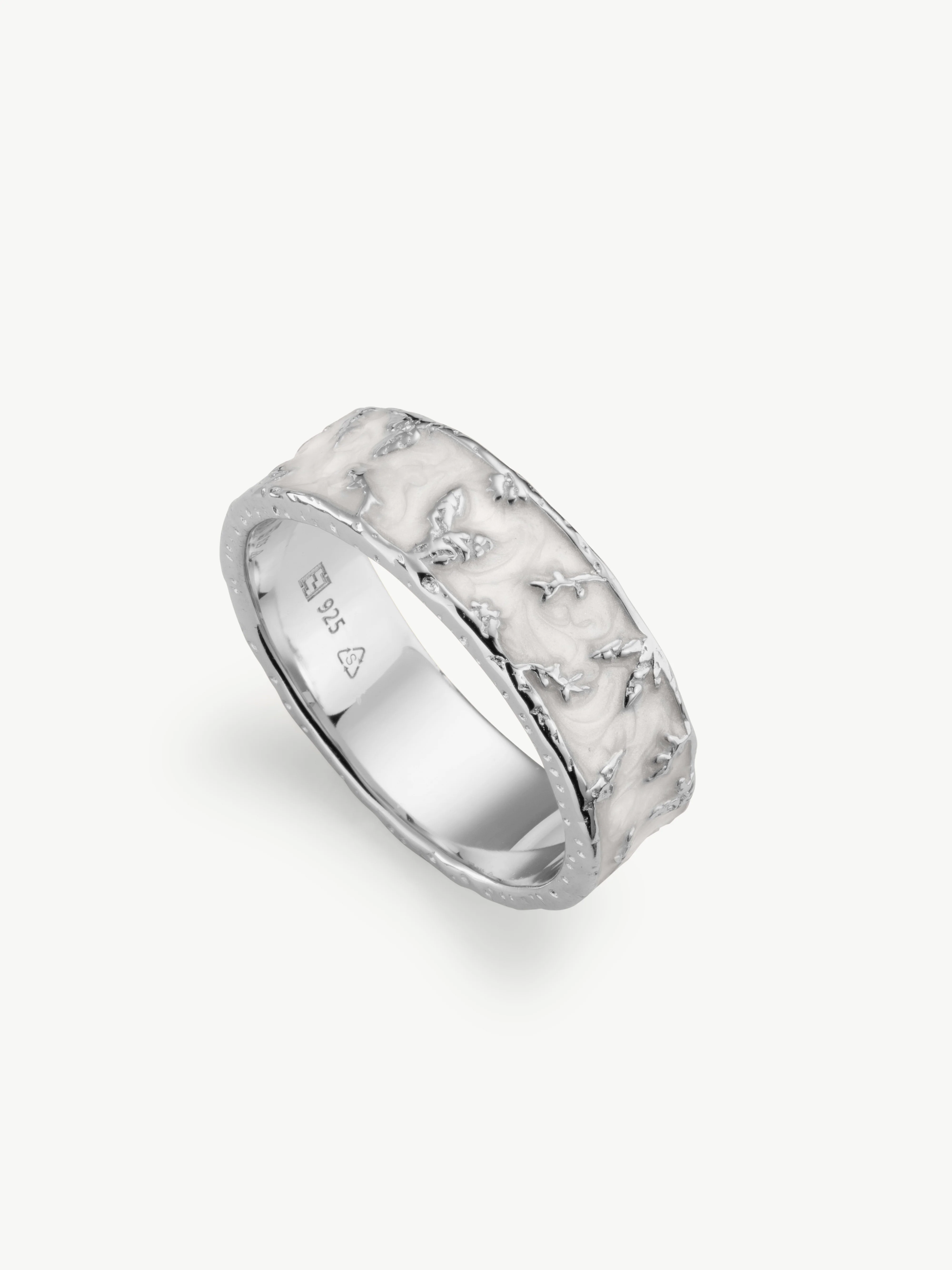 Flora Mother Of Pearl Style Enamel Ring - Image 8